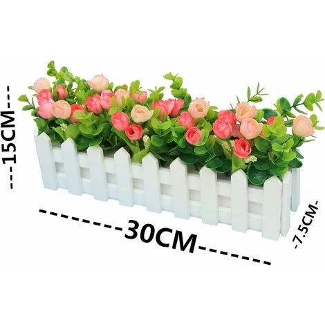 LangRay Rose Piante Artificiali Con Recinzione Fiori Artificiali Finti Con Vaso Simulazione Piante In Vaso Bonsai Fiori Artificiali Piante Artificiali Ornamenti Per Balconi Decorazioni 30 7.5 17 Cm 2 LangRay Rose Piante Artificiali Con Recinzione Fiori Artificiali Finti Con Vaso Simulazione Piante In Vaso Bonsai Fiori Artificiali Piante Artificiali Ornamenti Per Balconi Decorazioni 30 7.5 17 Cm - immagine 2