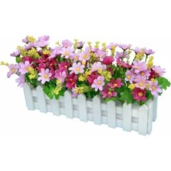 LangRay 2pcs Gerbera Artificiale Con Staccionata In Legno Margherita Margherita Fiori Di Seta Decorazione Fiori Artificiali Piante In Vaso Crisantemo Finto Fiori Artificiali Piante Bonsai Artificiali -Vendite ATMOSPHERA 52013443 4