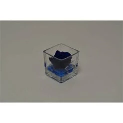 Cubo Fondo Pietra Con Rosa Cm 6x6 - Blu