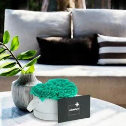 Relaxdays Box Di Rose A Forma Di Cuore, 18 Rose, Bianco, Resistente 10 Anni, Idea Regalo, Box Decorativo, Turchese -Vendite ATMOSPHERA 54414263 3