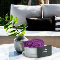 Relaxdays Box Di Rose A Forma Di Cuore, 18 Rose, Bianco, Resistente 10 Anni, Idea Regalo, Box Decorativo, Lilla -Vendite ATMOSPHERA 54414294 3