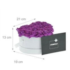 Relaxdays Box Di Rose A Forma Di Cuore, 18 Rose, Bianco, Resistente 10 Anni, Idea Regalo, Box Decorativo, Lilla -Vendite ATMOSPHERA 54414294 4