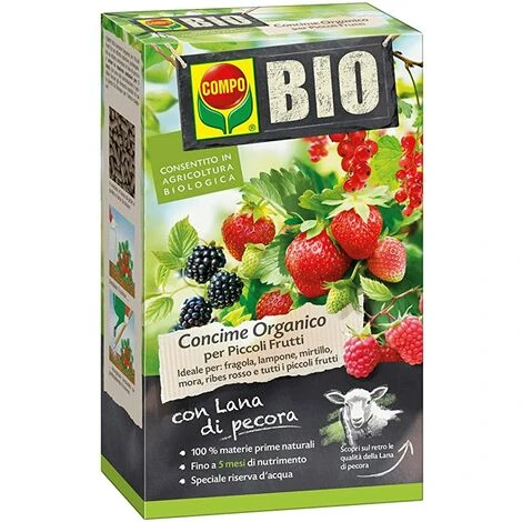 COMPO BIO - 750gr - CONCIME ORGANICO CON LANA DI PECORA PER PICCOLI FRUTTI 1 COMPO BIO - 750gr - CONCIME ORGANICO CON LANA DI PECORA PER PICCOLI FRUTTI