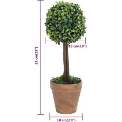 Piante Di Bosso Artificiale 2 Pz A Sfera Con Vaso Verde 33 Cm VidaXL -Vendite ATMOSPHERA 54686655 3