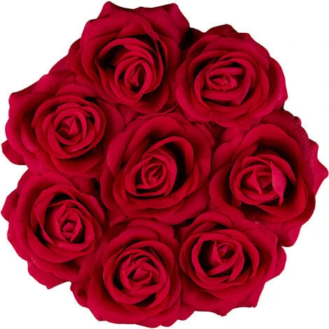 Relaxdays Bouquet Rose Eterne, Box Nero Rotondo Con 8 Fiori Finti, Resistente, Idea Regalo Scatola Romantica, Rosso 2 Relaxdays Bouquet Rose Eterne, Box Nero Rotondo Con 8 Fiori Finti, Resistente, Idea Regalo Scatola Romantica, Rosso - immagine 2