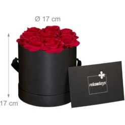 Relaxdays Bouquet Rose Eterne, Box Nero Rotondo Con 8 Fiori Finti, Resistente, Idea Regalo Scatola Romantica, Rosso 8 Relaxdays Bouquet Rose Eterne, Box Nero Rotondo Con 8 Fiori Finti, Resistente, Idea Regalo Scatola Romantica, Rosso -Vendite ATMOSPHERA 54889736 4