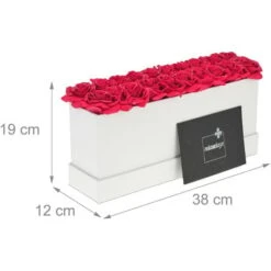 Relaxdays Bouquet Rose Eterne, Flower Box Bianco Con 20 Fiori Finti, Elegante Idea Regalo, Scatola Romantica, Rosso -Vendite ATMOSPHERA 54889757 4