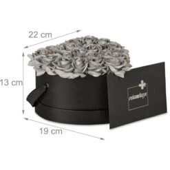 Relaxdays Bouquet Rose Eterne, Box A Cuore, Mazzo 18 Fiori Finti, Elegante Idea Regalo, Scatola Romantica, Nero Argento 8 Relaxdays Bouquet Rose Eterne, Box A Cuore, Mazzo 18 Fiori Finti, Elegante Idea Regalo, Scatola Romantica, Nero Argento -Vendite ATMOSPHERA 55486722 4