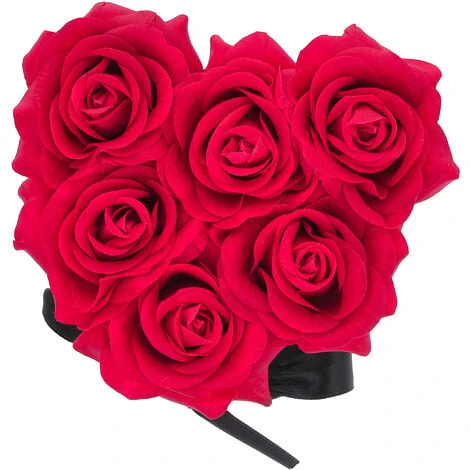 Relaxdays Bouquet Rose Eterne, Box A Cuore, Mazzo 6 Fiori Finti, Idea Regalo Romantica, Scatola Flowerbox, Bianco Rosso 2 Relaxdays Bouquet Rose Eterne, Box A Cuore, Mazzo 6 Fiori Finti, Idea Regalo Romantica, Scatola Flowerbox, Bianco Rosso - immagine 2