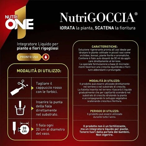ONE NUTRIGOCCIA Concime 6 FIALE 5 ONE NUTRIGOCCIA Concime 6 FIALE - immagine 5