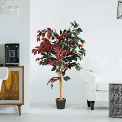 GIANTEX Albero Artificiale Per Esterno O Interno, Ficus Artificiale Decorativo, Altezza 120 M, 540 Fogli E Tronco Naturale, Finta Pianta Decorativa -Vendite ATMOSPHERA 58840242 3