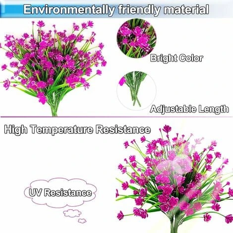 8 Pezzi Piante Da Fiori Artificiali Resistenti Ai Raggi UV All'aperto, 8 Rami Finti Plastica Fiordaliso Verde Arbusti Piante Fioriera Da Appendere All'aperto Per Interni Cucina Casa Matrimonio Ufficio 4 8 Pezzi Piante Da Fiori Artificiali Resistenti Ai Raggi UV All'aperto, 8 Rami Finti Plastica Fiordaliso Verde Arbusti Piante Fioriera Da Appendere All'aperto Per Interni Cucina Casa Matrimonio Ufficio - immagine 4