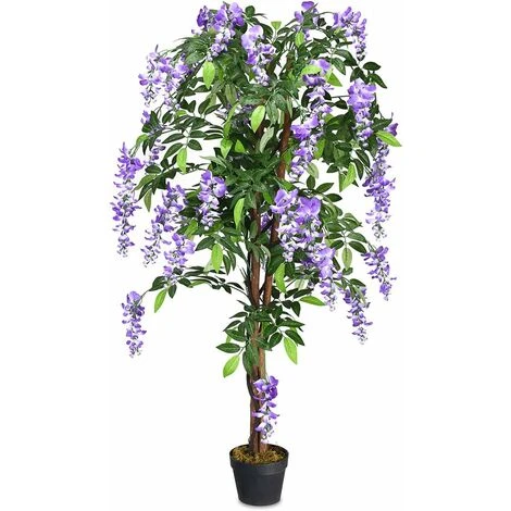 GIANTEX Albero Artificiale Per Esterno O Interno, Pianta Artificiale Decorativa Con 840 Foglie E Tronco Naturale, Simulazione Decorazioni Paesaggistiche, Altezza 150 Cm 1 GIANTEX Albero Artificiale Per Esterno O Interno, Pianta Artificiale Decorativa Con 840 Foglie E Tronco Naturale, Simulazione Decorazioni Paesaggistiche, Altezza 150 Cm