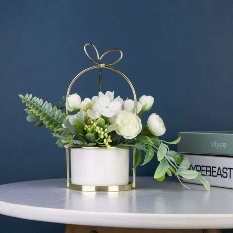 Fiori Artificiali Con Vaso Piante Artificiali Fiori Bonsai In Vaso Di Ceramica Fiori Di Plastica Piante Finte Per La Decorazione Domestica (bianco) 1 Fiori Artificiali Con Vaso Piante Artificiali Fiori Bonsai In Vaso Di Ceramica Fiori Di Plastica Piante Finte Per La Decorazione Domestica (bianco)