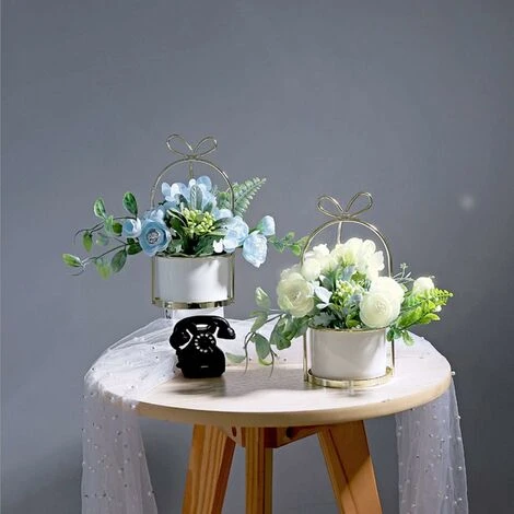 Fiori Artificiali Con Vaso Piante Artificiali Fiori Bonsai In Vaso Di Ceramica Fiori Di Plastica Piante Finte Per La Decorazione Domestica (bianco) 3 Fiori Artificiali Con Vaso Piante Artificiali Fiori Bonsai In Vaso Di Ceramica Fiori Di Plastica Piante Finte Per La Decorazione Domestica (bianco) - immagine 3