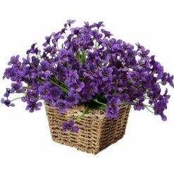 Fiore Viola Artificiale, 6 Pezzi Fiore Di Plastica Artificiale, Giardino Resistente Ai Raggi UV Per Esterni Vegetazione Arbusti Piante Indoor Outdoor Hanging Pianta Decorativa Per La Casa (Viola) -Vendite ATMOSPHERA 67411000 3