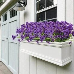 Fiore Viola Artificiale, 6 Pezzi Fiore Di Plastica Artificiale, Giardino Resistente Ai Raggi UV Per Esterni Vegetazione Arbusti Piante Indoor Outdoor Hanging Pianta Decorativa Per La Casa (Viola) -Vendite ATMOSPHERA 67411000 5