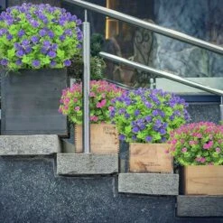 10 Mazzi Di Fiori Artificiali Piante Finte. Arbusti Verdi Resistenti Ai Raggi UV Piante Di Eucalipto Fioriera Sospesa Per Interni Ed Esterni Decorazioni Per Il Giardino Di Casa. Rosso -Vendite ATMOSPHERA 67412290 4