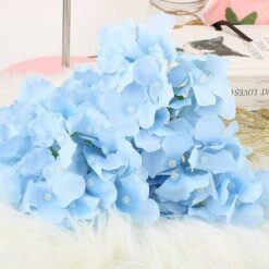 10 Pezzi Di Fiori Artificiali Di Ortensie Bouquet, Con 10 Pezzi Di Stelo Lungo Staccabile Per Matrimonio, Casa, Hotel, Composizione Floreale - Blu -Vendite ATMOSPHERA 67911528 3