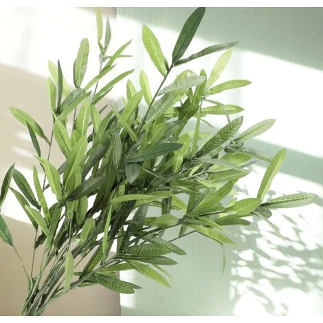 Grandi Rami Di Ulivo Artificiali Per Vaso, Steli Verdi Artificiali, Steli Di Eucalipto Di Seta Per La Decorazione Dell'home Office E Ghirlande Fai-da-te. 2 Grandi Rami Di Ulivo Artificiali Per Vaso, Steli Verdi Artificiali, Steli Di Eucalipto Di Seta Per La Decorazione Dell'home Office E Ghirlande Fai-da-te. - immagine 2