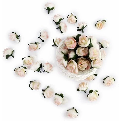 MINKUROW 50 Pezzi 3 Cm Testa Di Fiore Artificiale Rosa Finta Decorazione Di Piante Artificiali Per Feste Di Matrimonio In Casa, Champagne 2 MINKUROW 50 Pezzi 3 Cm Testa Di Fiore Artificiale Rosa Finta Decorazione Di Piante Artificiali Per Feste Di Matrimonio In Casa, Champagne - immagine 2