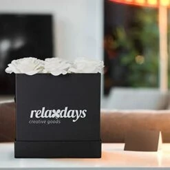 Relaxdays Bouquet Di Rose Quadrato, Scatola Nera Box Con 9 Fiori Finti Durevoli Nel Tempo, Idea Regalo Elegante, Bianca, Cartone, Tessuto, PP, 1 Pz -Vendite ATMOSPHERA 70826197 3