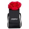 Relaxdays Bouquet Di Rose Quadrato, 1 Fiore Finto Durevole In Box, Idea Regalo Decorativa, Scatola Nera Elegante, Rossa, Cartone, Tessuto, PP, Rosso, 1 Pz