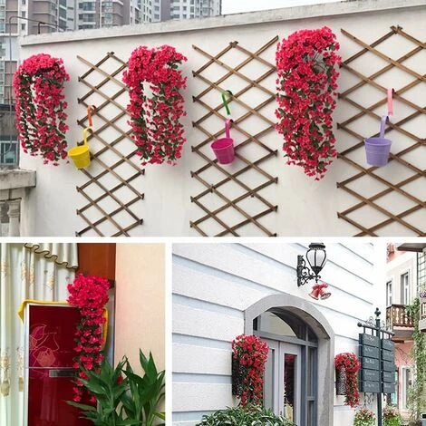 Confezione Da 2 Fiori Artificiali Edera Piante Artificiali All'aperto, Ufficio, Decorazioni Per La Casa, Feste In Giardino, Matrimonio, Rosa Rossa, Rosa Rossa 4 Confezione Da 2 Fiori Artificiali Edera Piante Artificiali All'aperto, Ufficio, Decorazioni Per La Casa, Feste In Giardino, Matrimonio, Rosa Rossa, Rosa Rossa - immagine 4