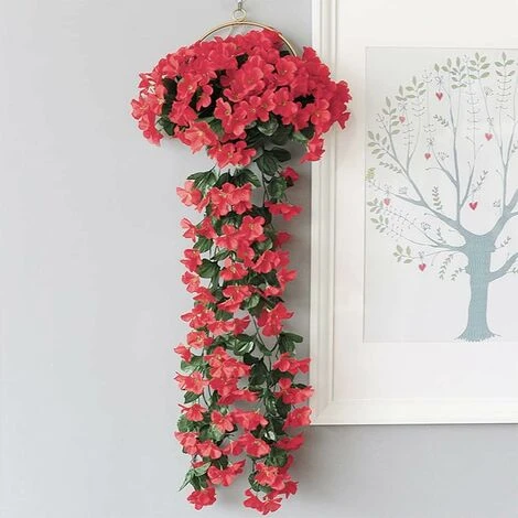 Confezione Da 2 Fiori Artificiali Edera Piante Artificiali All'aperto, Ufficio, Decorazioni Per La Casa, Feste In Giardino, Matrimonio, Rosa Rossa, Rosa Rossa 5 Confezione Da 2 Fiori Artificiali Edera Piante Artificiali All'aperto, Ufficio, Decorazioni Per La Casa, Feste In Giardino, Matrimonio, Rosa Rossa, Rosa Rossa - immagine 5