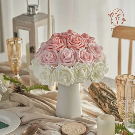 READCLY-Fiori Artificiali, 25 Rose Artificiali Realistiche Per Bouquet Da Sposa, Decorazioni Per La Casa 5 READCLY-Fiori Artificiali, 25 Rose Artificiali Realistiche Per Bouquet Da Sposa, Decorazioni Per La Casa - immagine 5