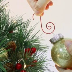 READCLY-Gancio Per Ornamenti Di Natale, Gancio Per Albero Di Natale, Gancio In Metallo A Forma Di S, Ganci A Forma Di S, 5 2,5 CM, 80 Ganci (oro, Rosso, Verde, Argento, 20 Per Colore)