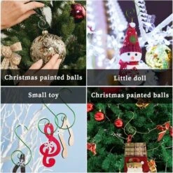 READCLY-Gancio Per Ornamenti Di Natale, Gancio Per Albero Di Natale, Gancio In Metallo A Forma Di S, Ganci A Forma Di S, 5 2,5 CM, 80 Ganci (oro, Rosso, Verde, Argento, 20 Per Colore) -Vendite ATMOSPHERA 72196975 3