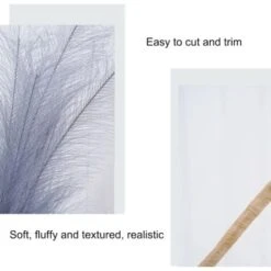 Erba Della Pampas Artificiale Decorative: 6 Pezzi 45cm Erba Di Pampa Finta Piccolo Essiccata Fiori Boho Grigio Piume, Naturale Secchi Per Decorazioni Natale Casa Nozze Interno -Vendite ATMOSPHERA 74543657 5