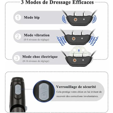 Doppio Collare Da Addestramento Per Cani Ricaricabile, Telecomando Da 1000 M, Blocco Pulsanti E Impermeabile IP67, Collare Elettrico Con Modalità Vibrazione, Shock E Suono - 2 Pezzi (grigio) 4 Doppio Collare Da Addestramento Per Cani Ricaricabile, Telecomando Da 1000 M, Blocco Pulsanti E Impermeabile IP67, Collare Elettrico Con Modalità Vibrazione, Shock E Suono - 2 Pezzi (grigio) - immagine 4