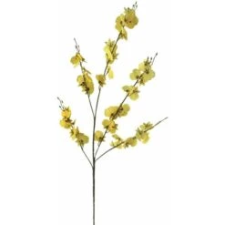 Giallo Artificiale Finto Fiore Pianta In Vaso Zen Decorazione Della Casa Decorazione Bouquet Di Plastica Singolo Pavone Che Balla Orchidea BL28362 Giallo Grande Ramo