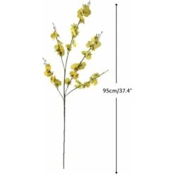 Giallo Artificiale Finto Fiore Pianta In Vaso Zen Decorazione Della Casa Decorazione Bouquet Di Plastica Singolo Pavone Che Balla Orchidea BL28362 Giallo Grande Ramo -Vendite ATMOSPHERA 79979052 3