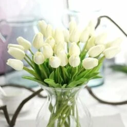 RHAFAYRE Confezione Da 10 Tulipani Artificiali Da 34 Cm Per Interni Esterni Matrimoni Cucina Ufficio Bar Casa (Bianco) 9 RHAFAYRE Confezione Da 10 Tulipani Artificiali Da 34 Cm Per Interni Esterni Matrimoni Cucina Ufficio Bar Casa (Bianco) -Vendite ATMOSPHERA 80396869 5