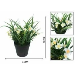 Pianta Artificiale Fiore Artificiale Simulazione Pianta Verde Fiore Artificiale In Vaso Clivia Chlorophytum Pianta In Vaso Ornamenti Decorativi Fiori Artificiali (bianco) -Vendite ATMOSPHERA 85905116 3