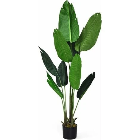 RELAX4LIFE Albero Artificiale Con Altezza 1,6 M, Palma Del Viaggiatore Realistica Con Foglie Grandi, Pianta Finta Con Vaso Portatile, Pianta In Vaso Falsa Di Lunga Durata,per Arredo Esterno E Interno 1 RELAX4LIFE Albero Artificiale Con Altezza 1,6 M, Palma Del Viaggiatore Realistica Con Foglie Grandi, Pianta Finta Con Vaso Portatile, Pianta In Vaso Falsa Di Lunga Durata,per Arredo Esterno E Interno