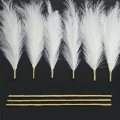 3 Set Erba Della Pampas Artificiale Decorative: 110cm Erba Di Pampa Finta Grandi Alte Essiccata Fiori Boho Bianco Piume Naturale Secchi Per Decorazioni Natale Casa Nozze Interno -Vendite ATMOSPHERA 87105751 3