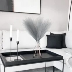 3 Pezzi Erba Della Pampas Secca Decorative, 110 Cm Pampas Decorative Alte Piume Decorative Per Vaso, Boho Grigio Colore, Per Decorazioni Natale Interno Casa Nozze -Vendite ATMOSPHERA 87220617 3