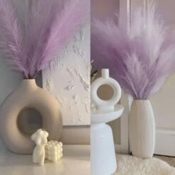 3 Pezzi Erba Della Pampas Secca Decorative, 110 Cm Pampas Alte Piume Decorative Per Vaso, Boho Viola Colore, Per Decorazioni Natale Interno Casa Nozze -Vendite ATMOSPHERA 87878341 3