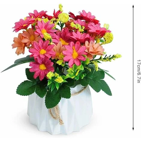 HIASDFLS Piante Finte Da Esterno, Vaso Di Fiori Finto, 1 Pezzo Di Fiori Artificiali Con Vaso, Con Vasi Di Fiori In Plastica, Realistici, Per Soggiorno (10,5 X 17 Cm, Rosa) 2 HIASDFLS Piante Finte Da Esterno, Vaso Di Fiori Finto, 1 Pezzo Di Fiori Artificiali Con Vaso, Con Vasi Di Fiori In Plastica, Realistici, Per Soggiorno (10,5 X 17 Cm, Rosa) - immagine 2
