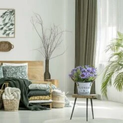 HIASDFLS Fiori Artificiali Con Vaso, Pianta Artificiale Da Interno Con Vaso, 1 Pezzo Di Piante Finte Con Vaso In Metallo, Fiore In Plastica, Con Secchio In Metallo Vintage (viola) -Vendite ATMOSPHERA 88134764 5