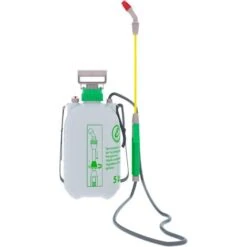 Spruzzatore A Pressione Da 5 Litri Azionamento A Pompa Manuale Irroratore Tubo E Lancia Tracolla Zaino Da Giardino Con Ugello Regolabile Per Irrigazione Nebulizzatore Colore Bianco E Verde