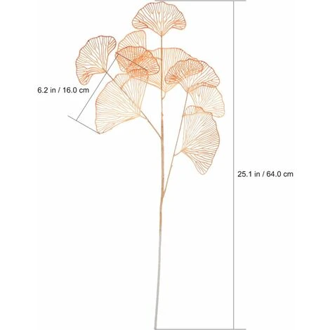 2pcs Foglie Artificiali Steli Ginkgo Finto Foglie Cave Raccoglie Piante In Plastica Rami Mazzi Composizione Floreale Per Vaso Da Matrimonio Decorazioni Per Ufficio E Casa Arancione 2 2pcs Foglie Artificiali Steli Ginkgo Finto Foglie Cave Raccoglie Piante In Plastica Rami Mazzi Composizione Floreale Per Vaso Da Matrimonio Decorazioni Per Ufficio E Casa Arancione - immagine 2