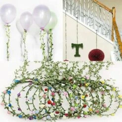 LangRay Foglie Verdi Artigianato Da Cucire, Nastro Foglia Di Vite, Fogliame Di Simulazione Foglia Finta, Verde, Usato Per Decorare La Parete Di Casa, Materiale In Tessuto, Festa Di Nozze Antica, 5M -Vendite ATMOSPHERA 90785013 4