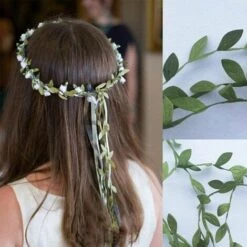 LangRay Foglie Verdi Artigianato Da Cucire, Nastro Foglia Di Vite, Fogliame Di Simulazione Foglia Finta, Verde, Usato Per Decorare La Parete Di Casa, Materiale In Tessuto, Festa Di Nozze Antica, 5M -Vendite ATMOSPHERA 90785013 5