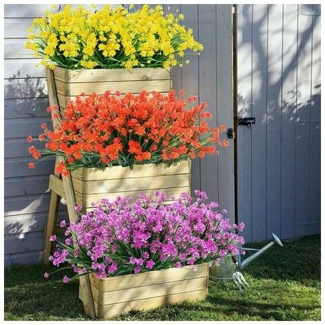 8 Fasci Di Fiori Finti Artificiali All'aperto Arbusti Piante Resistenti Ai Raggi UV Piante Di Plastica Piante Da Appendere All'aperto Per Interni Giardino Portico Fioriera Maria's House 4 8 Fasci Di Fiori Finti Artificiali All'aperto Arbusti Piante Resistenti Ai Raggi UV Piante Di Plastica Piante Da Appendere All'aperto Per Interni Giardino Portico Fioriera Maria's House - immagine 4