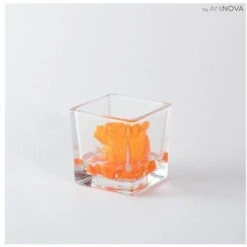 Cubo Fondo Pietra Con Rosa Cm 6x6 - Arancio